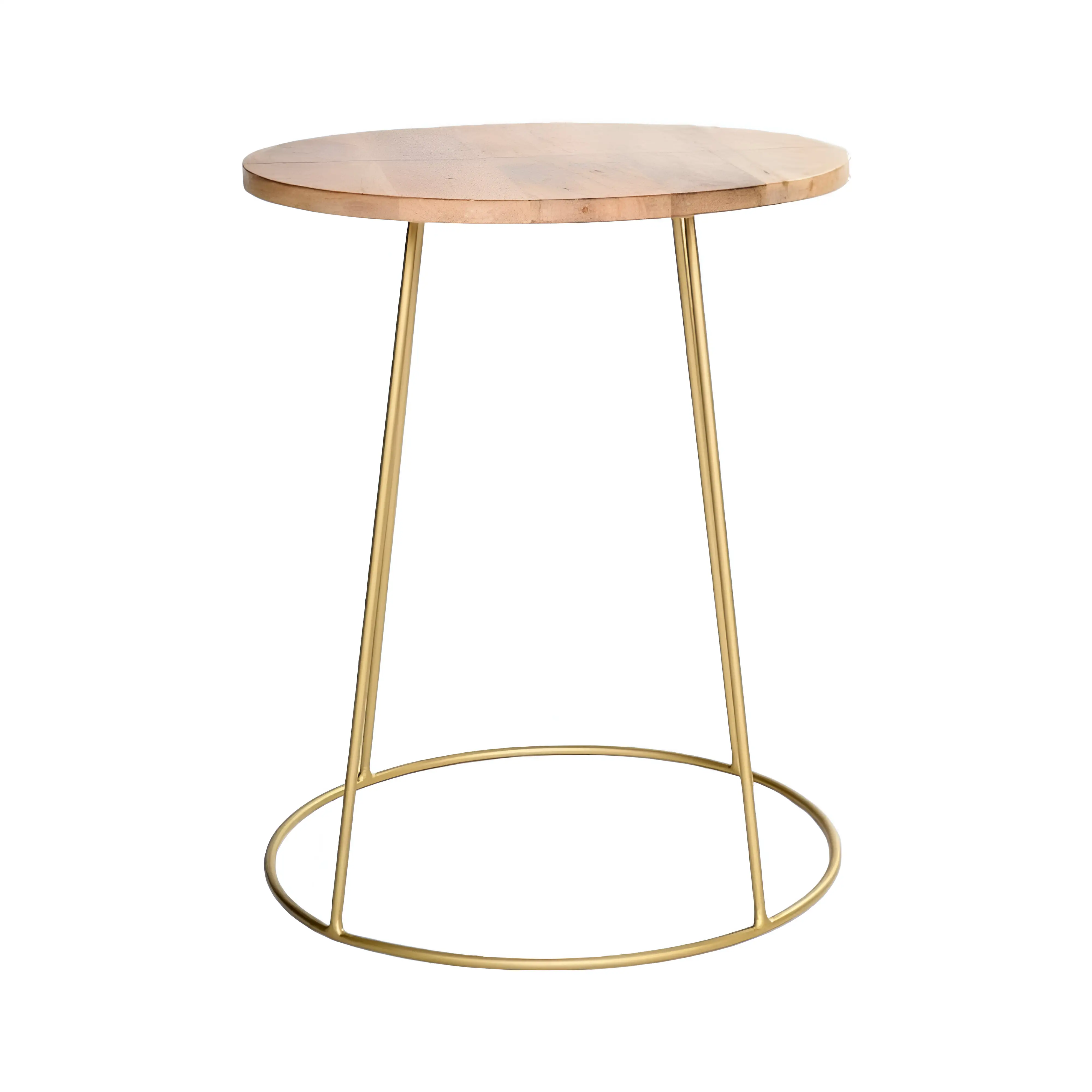 Оптовая продажа, Новое поступление, кофейный столик круглой формы с металлической основой, деревянный столик, Супер специальный дизайн, центральный столик для разных случаев