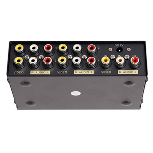 <strong>4</strong> - Port for AV Video Audio <strong>Splitter</strong> 1x4 One in Four Out RCA <strong>Splitter</strong> One for Four for AV Three Lotus Audio Port Metal Shell Spl