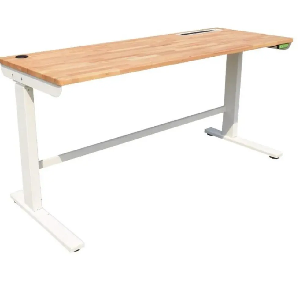 Meja putar listrik 2 Motor tinggi meja dapat disesuaikan untuk mekanik garasi rumah kantor kayu bengkel duduk berdiri bantalan meja baik