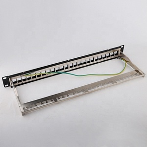 CAT6A屏蔽1U 19英寸RJ45梯形插孔满载24端口FTP CAT6A接线板，用于服务器机架 - Product Image 4