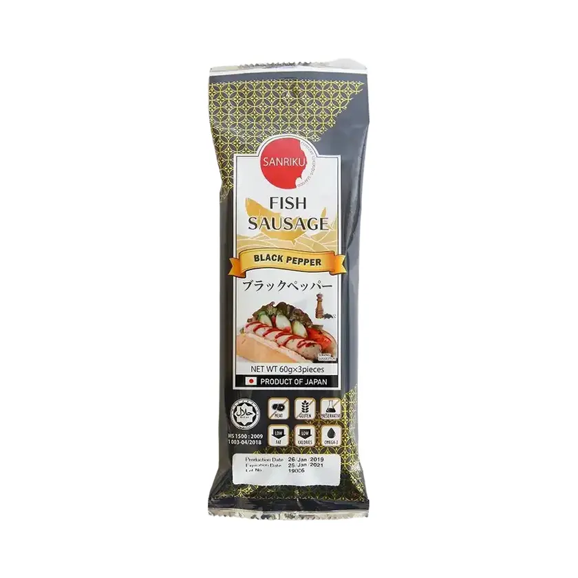 Nutrient Rich Black Pepper Fish Sausage Seafood Products Wholesale
