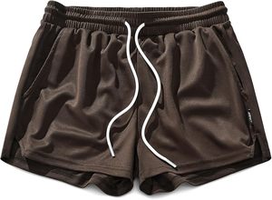 Pantalones cortos de malla personalizables para hombre, Cintura elástica de secado rápido, impresión por sublimación sólida informal de verano, MOQ bajo, cuerda de dibujo con logotipo personalizado - Product Image 4
