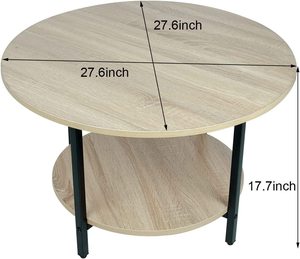 Nordic Wrought Iron Double Coffee <strong>Table</strong> Living Room Bedroom Sofa Side <strong>Multi</strong> <strong>Functional</strong> Tea <strong>Table</strong> with Embossed Design - Product Image 4