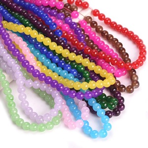 Artificial <strong>Jade</strong> Round 6mm 8mm 10mm <strong>Opaque</strong> Glass Loose Beads for Jewelry Making DIY Bracelet Earrings Findings