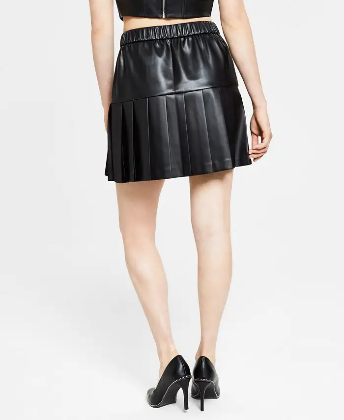女性のための高品質の本革卸売スタイリッシュなセクシーなスカート/女の子のための革のスカート