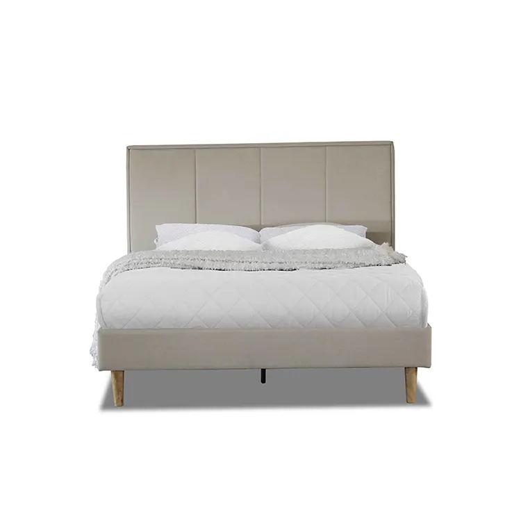 Vendas diretas de fábrica, moderno, design simples, cama de iphone em uma caixa, cor natural, cama dupla, conjunto de móveis