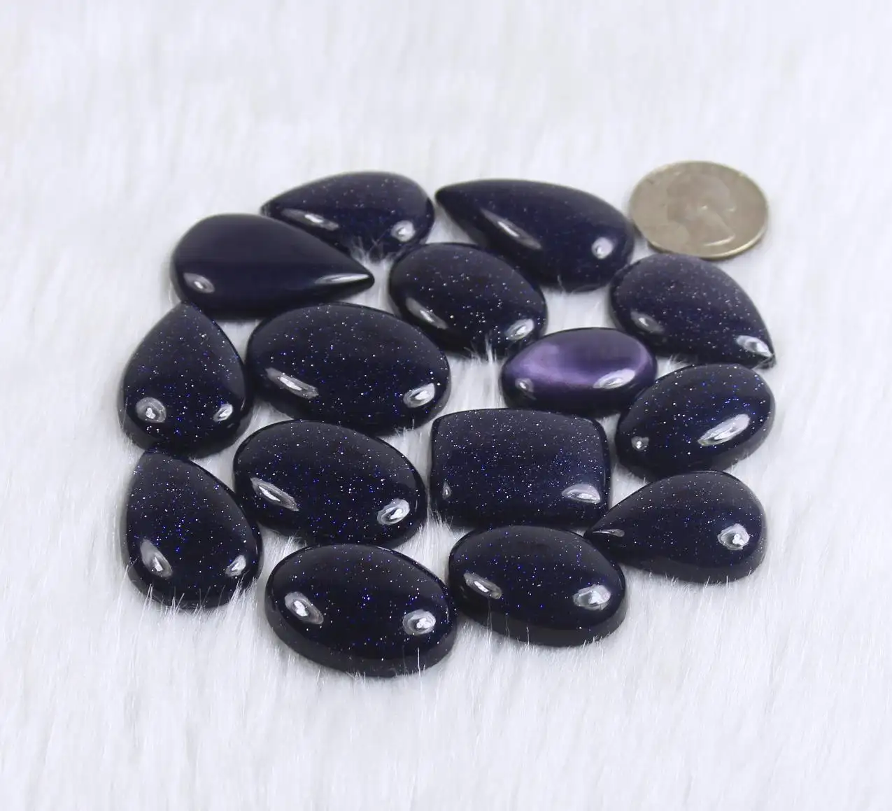 Cabujones de arenisca azul sintética para hacer joyas, lote de piedras preciosas de arenisca azul, piedras preciosas pulidas a mano para colgante de collar