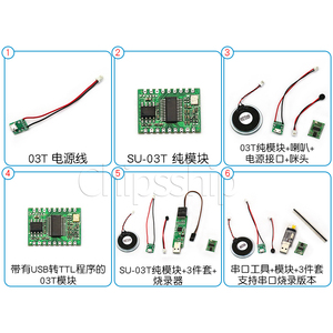 Chips hip Original und neues intelligentes KI-Spracher kennung modul Offline-Sprach steuerungs modul Sprach SU-03T erkennungs chip - Product Image 2