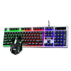 AOC KM100 RGB Wired Gaming <strong>Keyboard</strong> &amp; 800DPI 6 Button Mouse Set Ergonomic Waterproof <strong>Keyboard</strong> Color Backlight for <strong>Computer</strong> PC - Product Image 2
