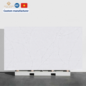 NV722 büyüleyici anti-çizik misafirperverliği mühendislik süper hafif damarlar Carrara suni kuvars mutfak tezgahı döşeme - Product Image 1