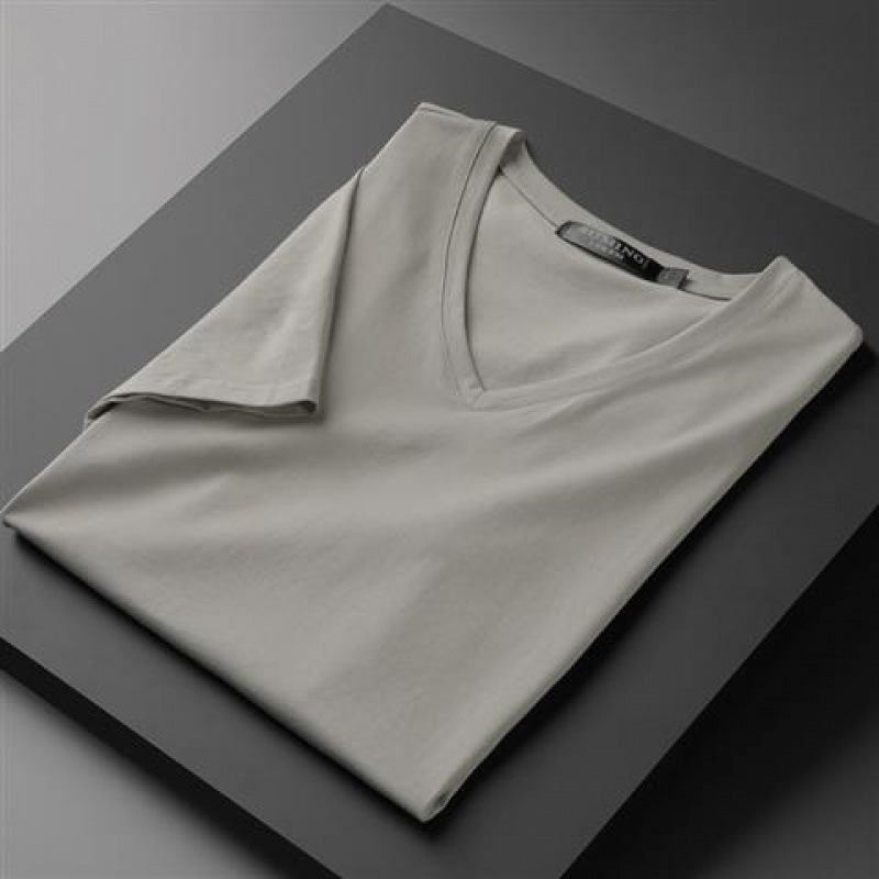 Light grey V-neck short sleeves