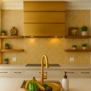 Brooklyn nhà bếp đóng hộp hình dạng phạm vi mui xe bao gồm chải vàng brass treo tường với độc đáo hiện đại Thiết kế cổ điển thủ công - Product Image 6