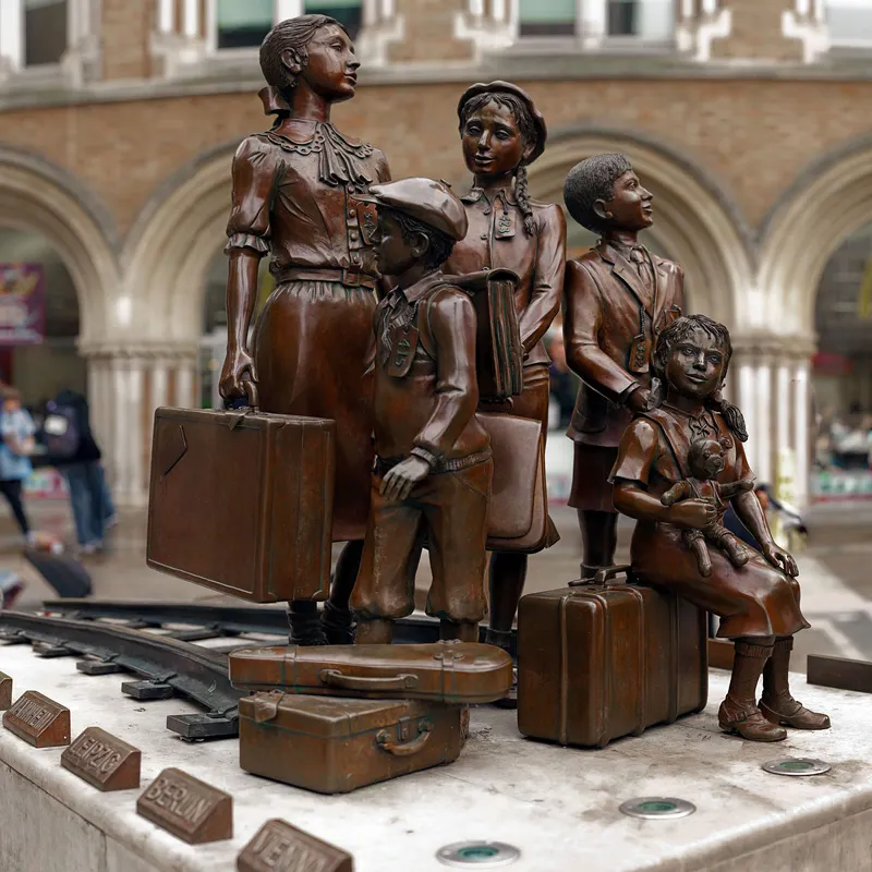 Escultura conmemorativa de estilo moderno para niña, escultura de metal, estatua de bronce, estilo holandés