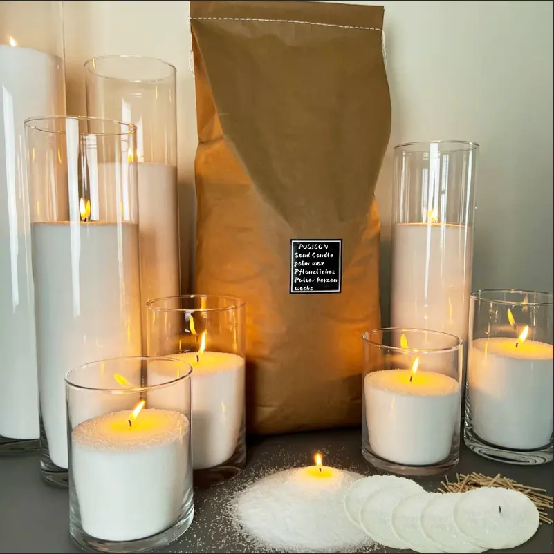 Atacado Fragrância Floating Pearl Candle areia Bead Grânulo Cor Pó Palm Wax Casamento aromático branco Pearl Sand Candle Wax