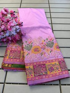 最新ヘビーピュア & ソフトRajwadi Pashminaシルク限定ザリシーケンスワークエレガントなインドの伝統的なブライダルウェディングサリー