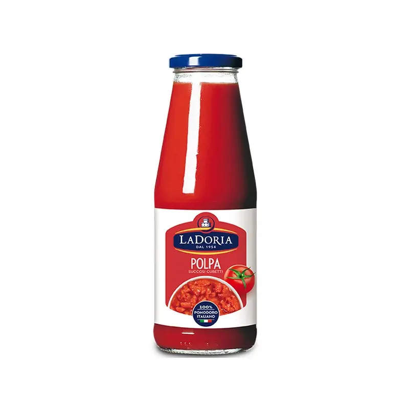 Top Quality 100% Italian La Doria Chopped tomatoes in glass bottle 12x690g CHOPPED Processing For Export