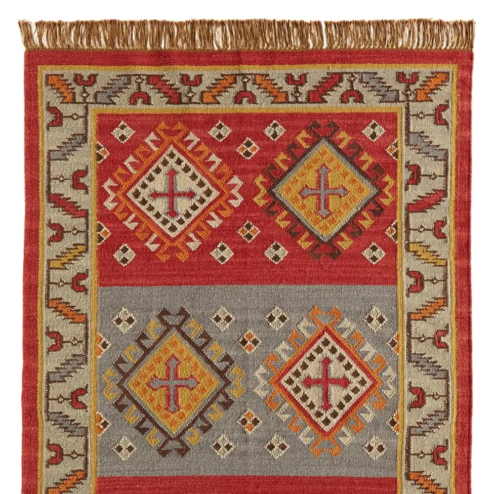 Tapete compacto de tecido apertado, índia, tecido à mão, lã da índia, tapete de corredor, eco-amigável