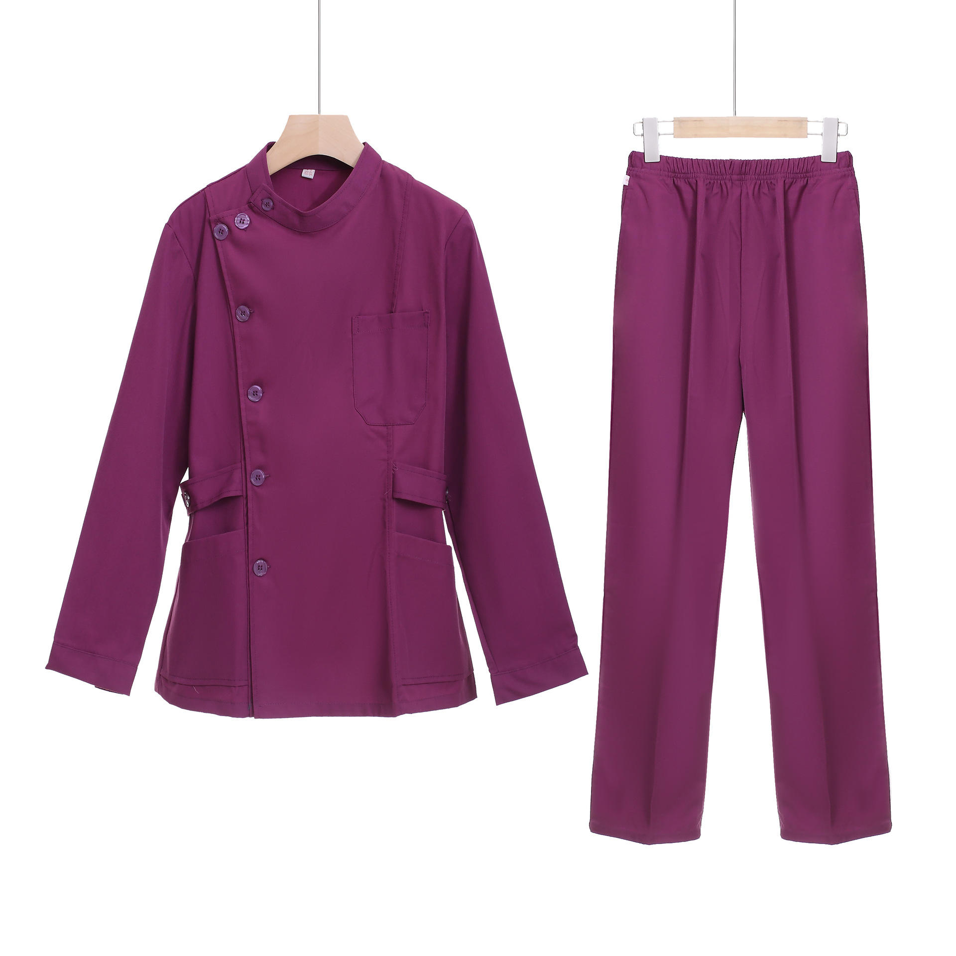 Purple partial lapel stand collar suit