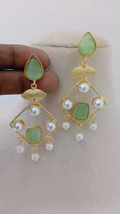 Серьги-подвески с геометрическим жемчугом - Product Image 2