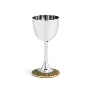 Basit ve zarif tasarlanmış Palm Kiddush fincan paslanmaz çelik alüminyum döküm malzeme ile yuvarlak taban kadeh şampanya sunucu - Product Image 1