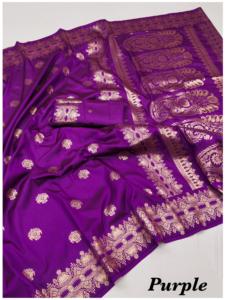 En kaliteli en trend çekici Modern tarzı Banarasi ipek Saree el <span class=keywords><strong>Katha</strong></span> Pallu ayna ile Online alışveriş hindistan çalışmak