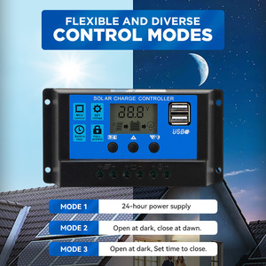 Regulador de energía inteligente PWM manual 30a 20a 10a 24V 12V DC panel de bombilla de salida controlador solar - Product Image 3