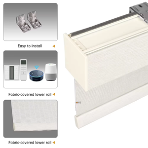 High Quality Motorized Electric Roman Blind <strong>Shade</strong> Blackout Double Roller for <strong>Doors</strong> Good Price Built-In Made Polyester - Product Image 2