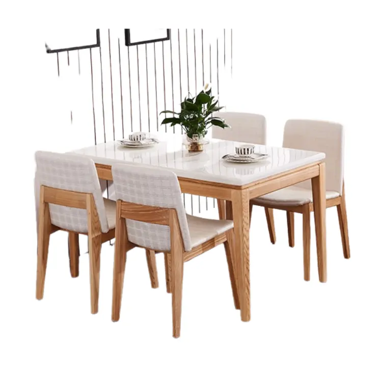 木製テーブルと椅子セットベトナム高級レトロスタイル木製ダイニングテーブルと椅子レストラン用