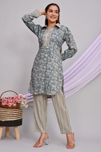 Klasik stil Rayon co-ord Set 2024 hazır rahat ve düzenli Gota Patti iş hint ve pakistan giyim ile giymek - Product Image 3