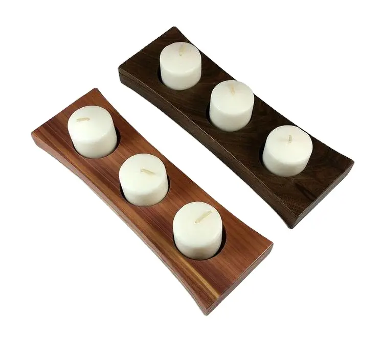 Soporte de luz de velas de té decorativo de madera para 3, 4 y 5 velas