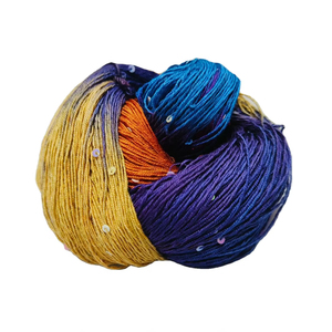 Sequência embelezada extravagante colorida e frisada seda Fio mão feita e handspun uso para tricô tecelagem crochê arte e artesanato