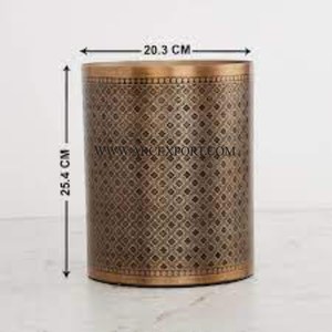 Son tasarım metalik altın cilalı lüks çöp kutusu Premium kalite standart yeni varış kapalı ev çöp kutusu hint - Product Image 2