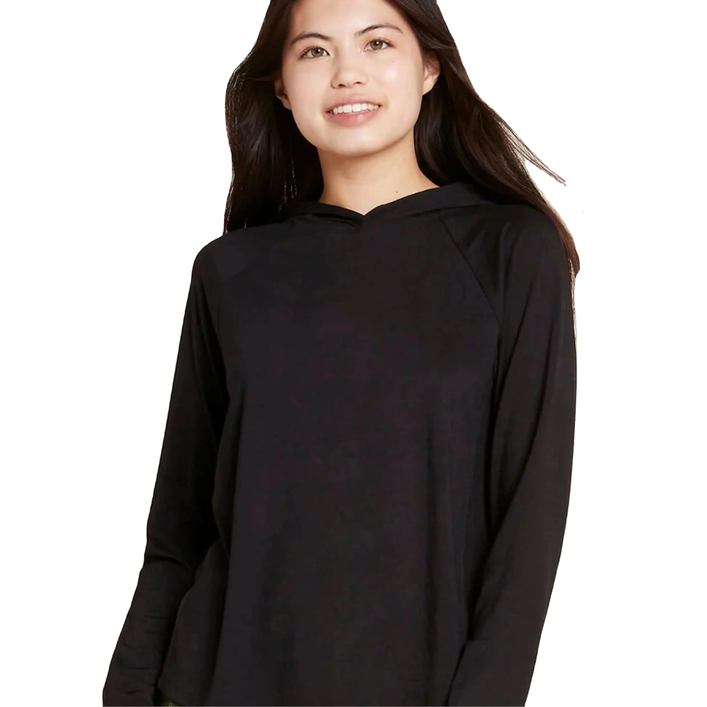 Women Comfortable Hooded T-Shirt | Soft Cotton Blend Lightweight Perfect for Everyday Casual Wear and Layering Options