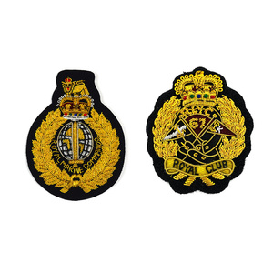 定制礼仪制服西装徽章批发手工刺绣金条徽章西装徽章