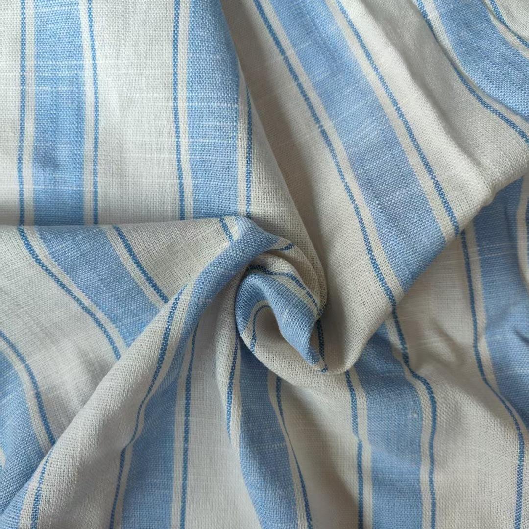 Rayon-linen Strip Fabric