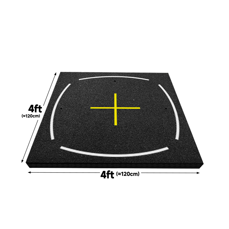 Tapis de frappe de golf commercial noir et jaune 4*4ft