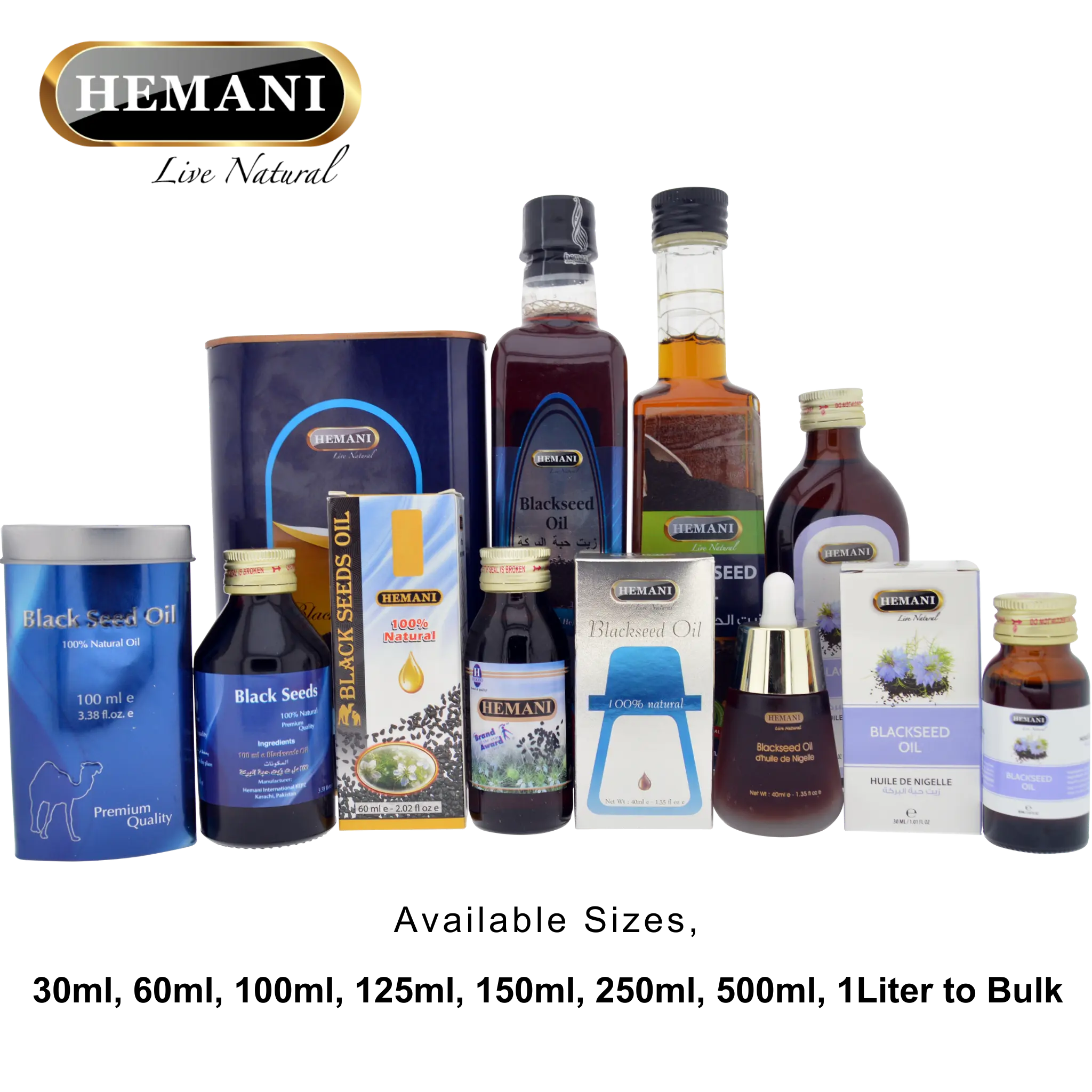 100% puro e orgânico prensado a frio Hemani SEMENTES PRETA/ÓLEO DE Cumin, Comestível/Cosmético/Terapêutico, Tamanho 30ml,60ml,100ml,250ml,1Ltr -Bulk