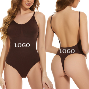 JT005 Custom Logo Seamless Tummy Control Shaping Bodysuit - Lift-<strong>Up</strong> Thong with <strong>Open</strong> Back Design - Product Image 1