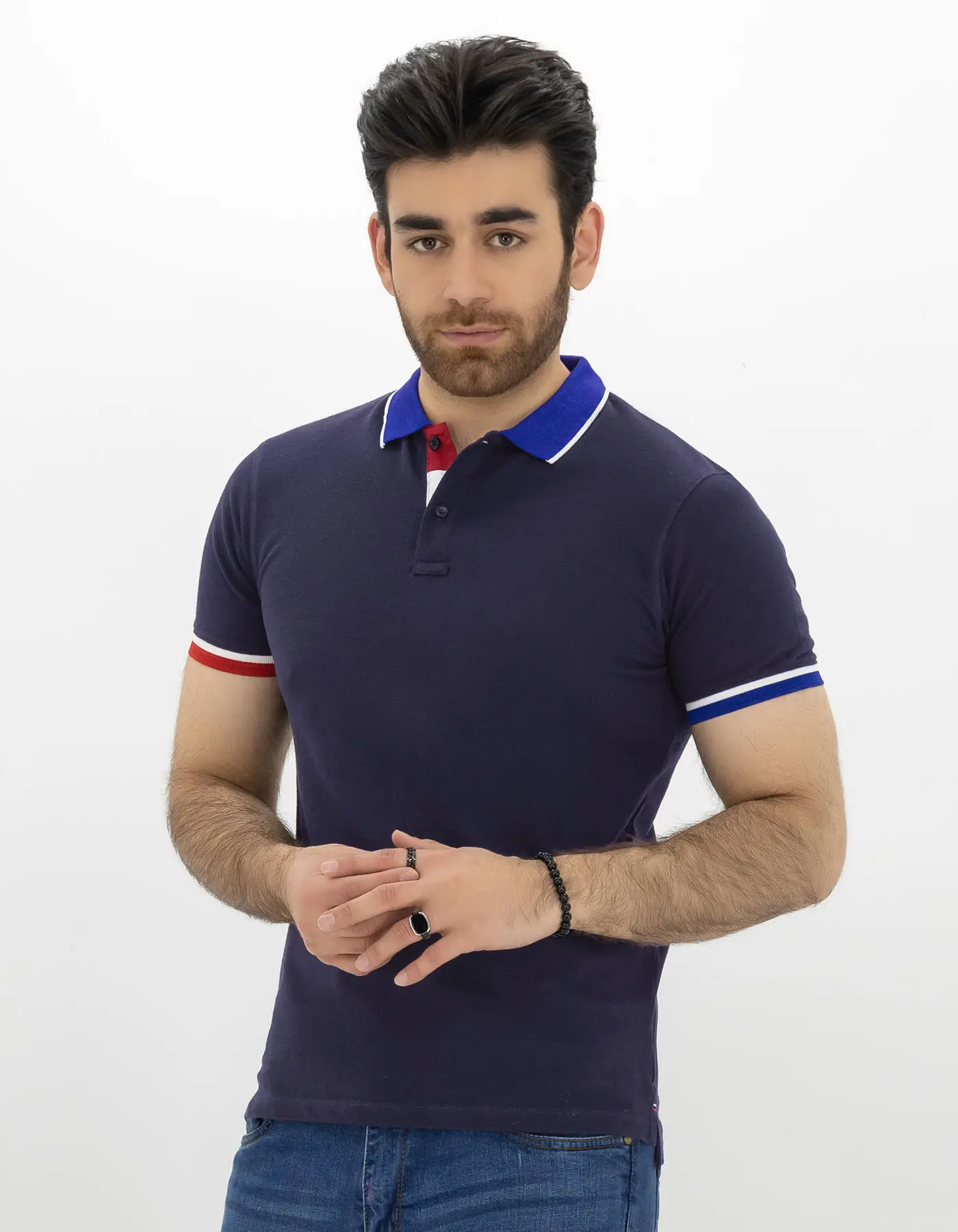 Camiseta Polo de tela cómoda Camiseta Polo de diseño único para hombres en color azul Hecho en Pakistán 2023
