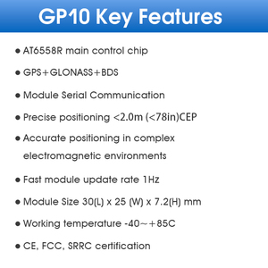 <strong>High</strong> <strong>Accuracy</strong> Precision Positioning GNSS Module Multi Constellation GP10 RF UART -163dBm <strong>GPS</strong> Tracking Module - Product Image 2