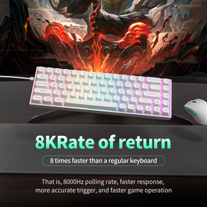 Teclado mecánico inalámbrico 60% personalizable con gradiente RGB con teclas PBT de doble disparo, interruptores magnéticos para juegos y escritura - Product Image 6