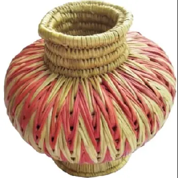 Offre Spéciale Design classique indien fabriqué à la main acheter naturel Sikki herbe artisanat Pot forme Temple boîte