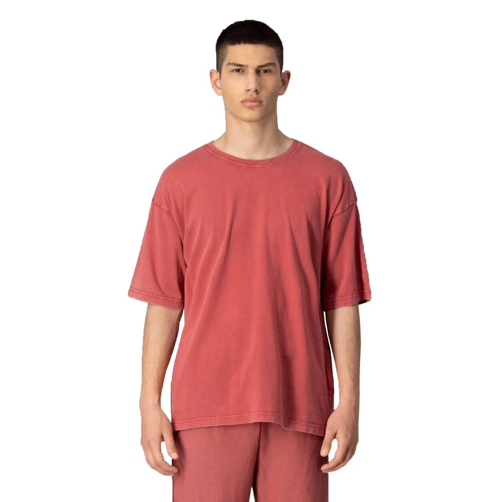 Oem Op Maat Gemaakte Mode Vintage Unisex Solid Heren Hiphop T-Shirts Heren Gewassen T-Shirts Heren Batik T-Shirts