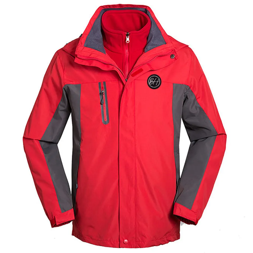 Venta al por mayor deporte al aire libre hombres chaqueta cortavientos modelos pareja montaña impermeable chaqueta de esquí con logotipo personalizado