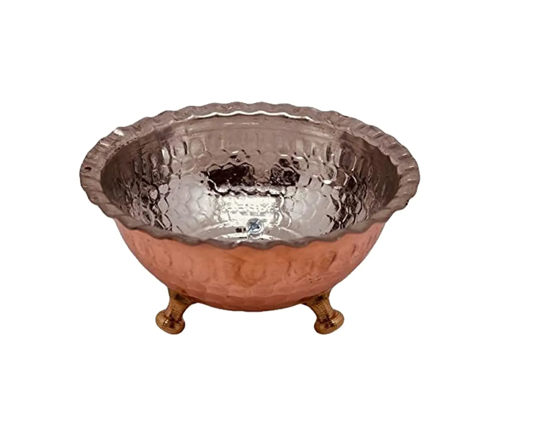 Hand Crafted Hammered Design Copper Bowls for Fruits and Vegetable Containing Utensils Large Egg Bowl