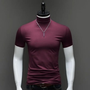 Fashion <strong>Men's</strong> Summer Style Plus <strong>Size</strong> T-Shirt Short Sleeve High Neck Turtleneck Slim Fit Luxury Clothing Male - Product Image 6