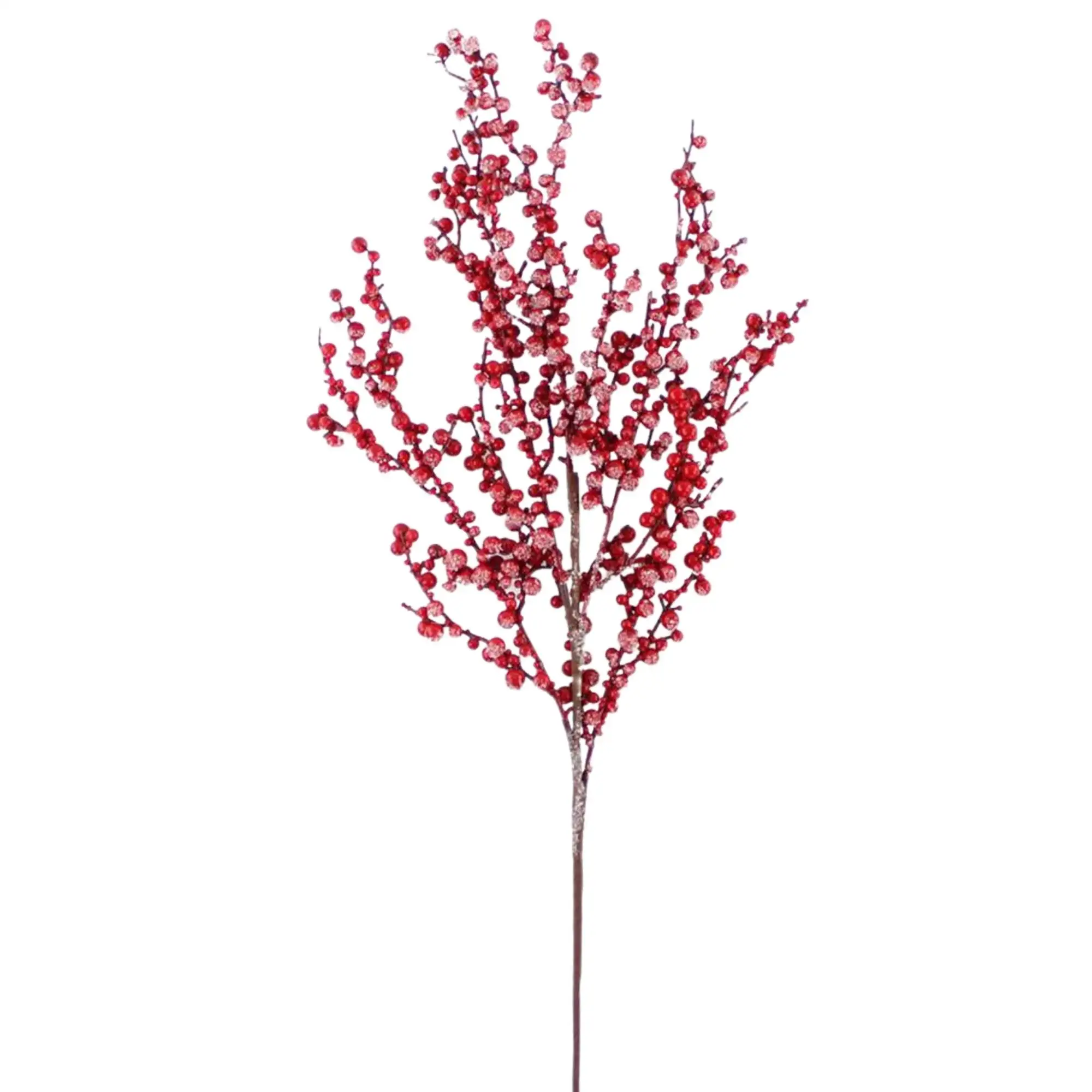 Christmas Decorations Frosted Foam Xams Red Holly Berries Spray Artificial Christmas Berry Branch