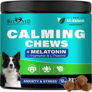 UD_Hemp Calming Chews for Dogs & Puppyペット分離不安緩和治療 & 穏やかな攻撃的行動メラトニン抗ストレスT