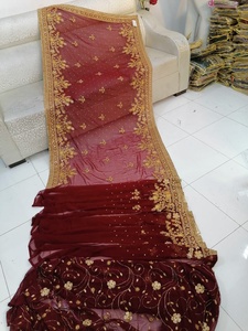 อินเดียปากีสถานล่าสุดชีฟอง Saree Zari ทำงานกับลำดับการทำงานชุดขายร้อน2023 - Product Image 6