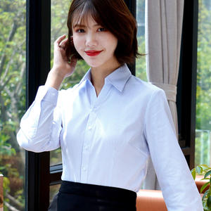 畅销ODM设计女士办公穿长袖正式衬衫工作服商务衬衫女礼服衬衫棉涤纶